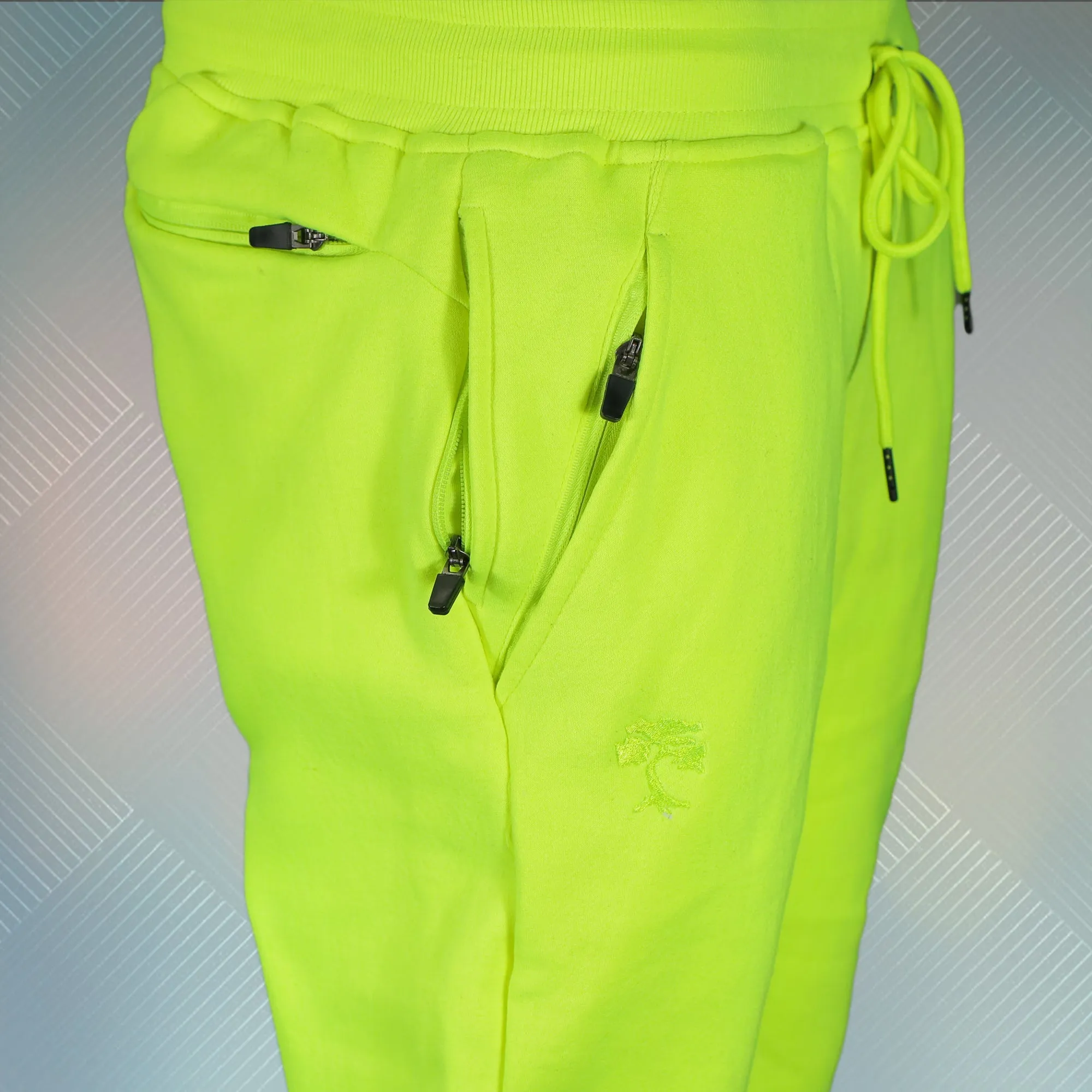 Frozen Yellow Unbasic Fleece Stash Pocket Sunset Park Tapered Jogger Pants | Fleece Neon Yellow Sweatpants