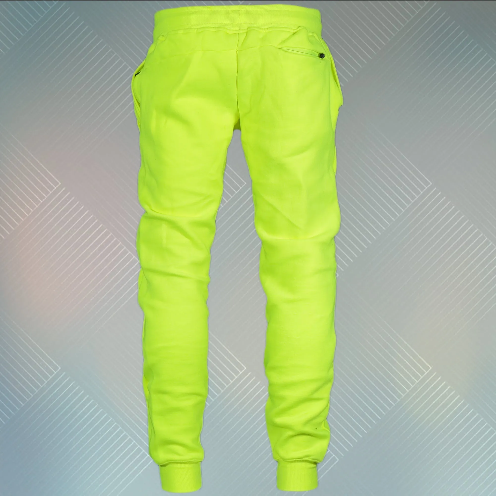 Frozen Yellow Unbasic Fleece Stash Pocket Sunset Park Tapered Jogger Pants | Fleece Neon Yellow Sweatpants