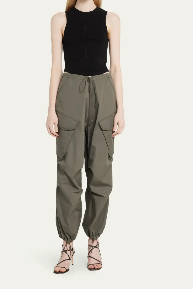 Ginerva Cargo Pant - Caviar Dark Seaweed Green