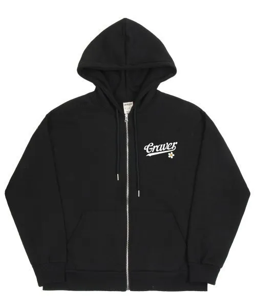 GRAVER  |[GRAVER]★BASEBALL LOGO FLOWER SMILE HOODED ZIP UP