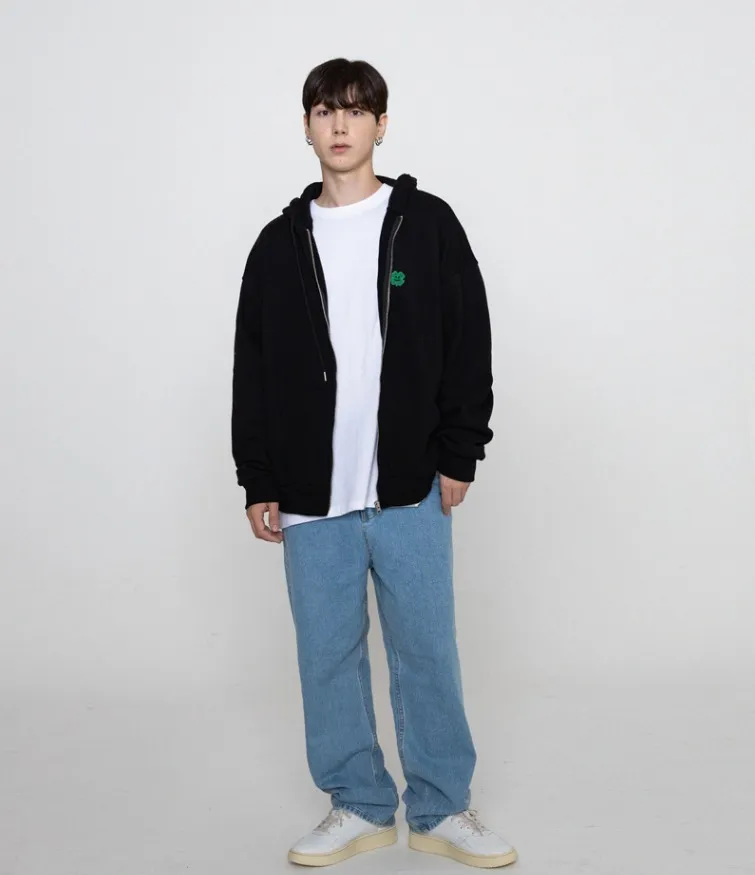 GRAVER  |[GRAVER]★CLOVER SMILE EMBROIDERY HOODED ZIP UP