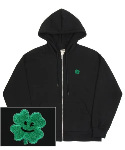 GRAVER  |[GRAVER]★CLOVER SMILE EMBROIDERY HOODED ZIP UP