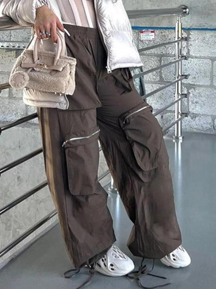 High Waisted Baggy Vintage Tooling Cargo Pants