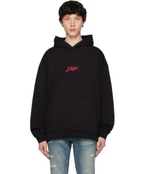 Hugo Black Relaxed-Fit Hoodie