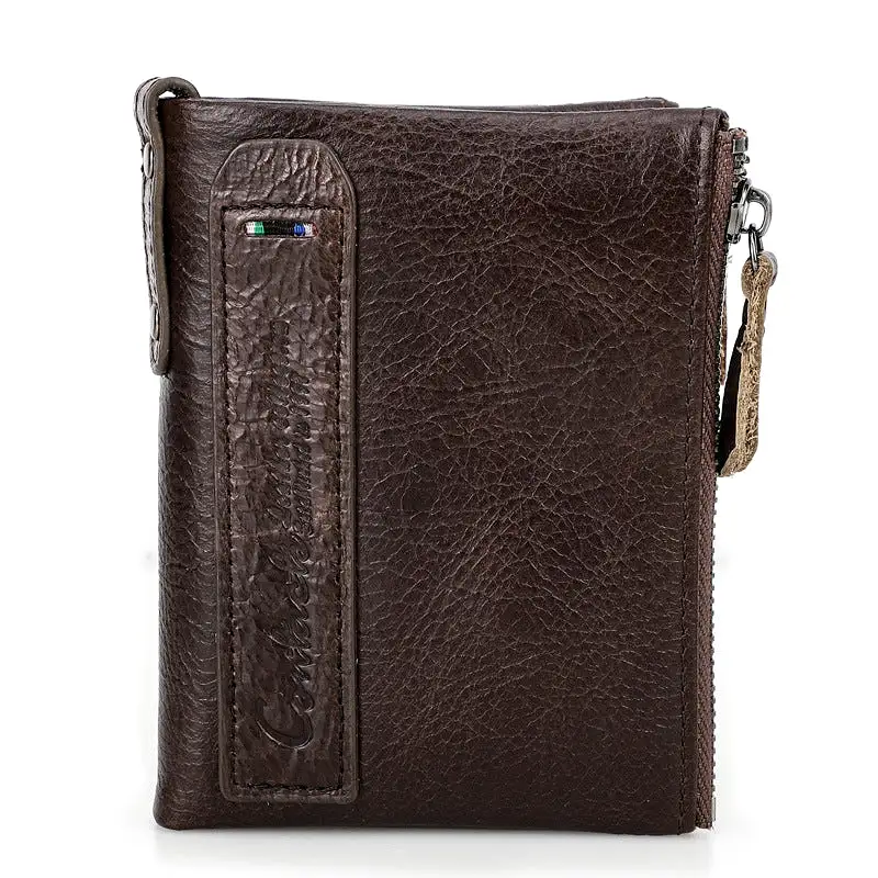 INSTOCK - Black Angel Genuine Leather Men's Wallet Short Fashion