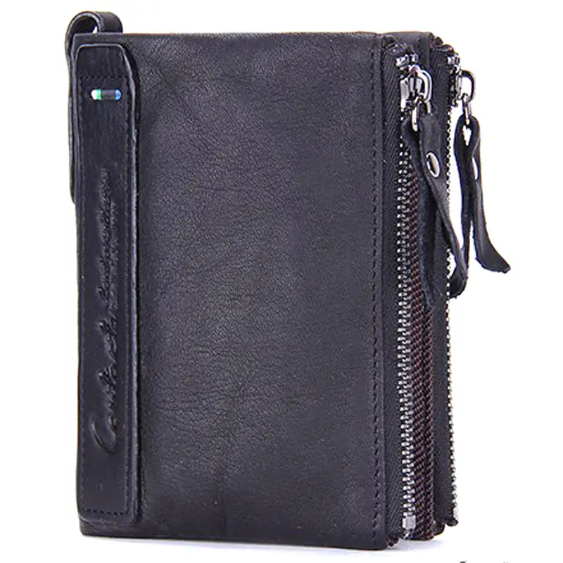 INSTOCK - Black Angel Genuine Leather Men's Wallet Short Fashion