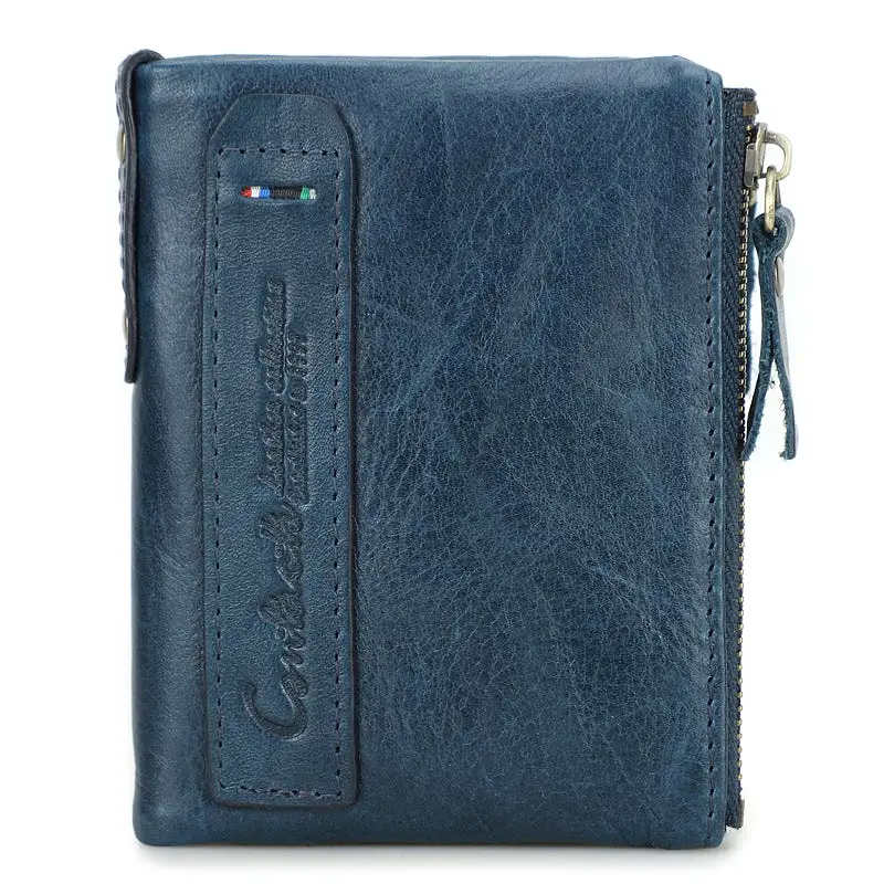 INSTOCK - Black Angel Genuine Leather Men's Wallet Short Fashion