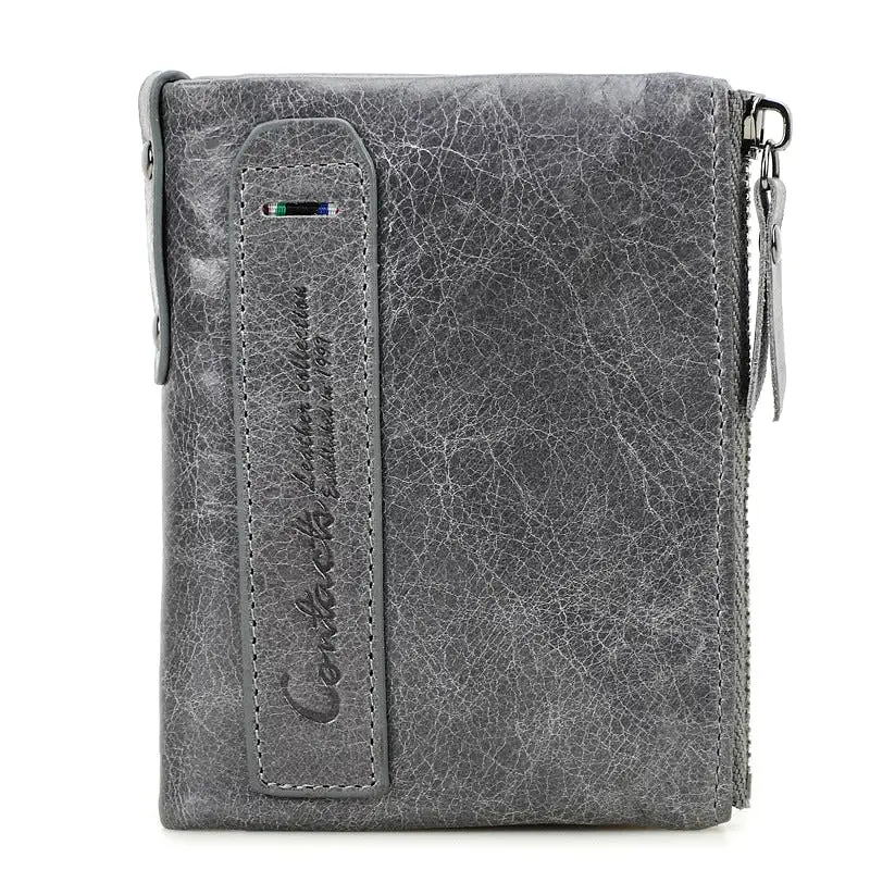 INSTOCK - Black Angel Genuine Leather Men's Wallet Short Fashion