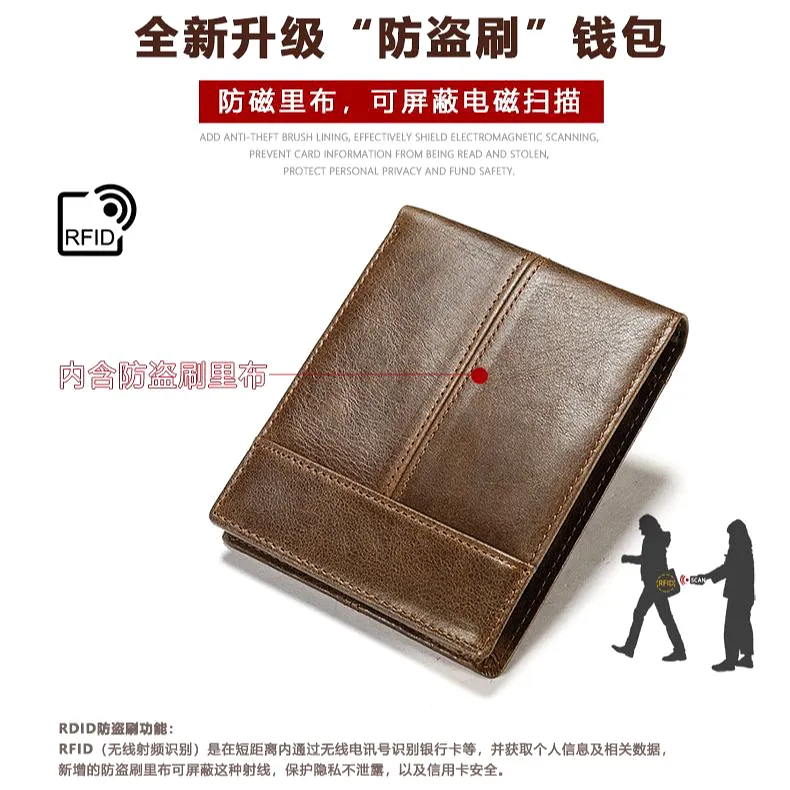 INSTOCK- Amazon Men's Genuine Leather Short Wallet First Layer