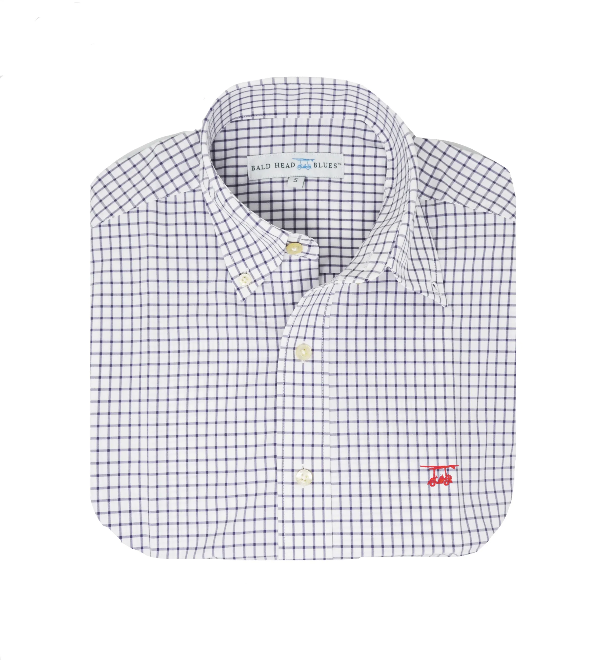 Islander Button Down - White w/ Medieval Check