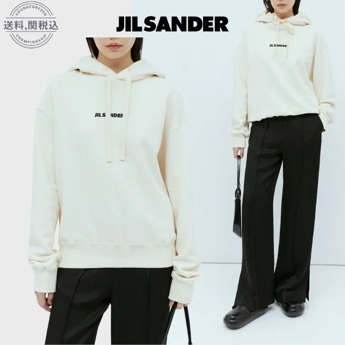 Jil Sander  |Long Sleeves Plain Logo Hoodies & Sweatshirts