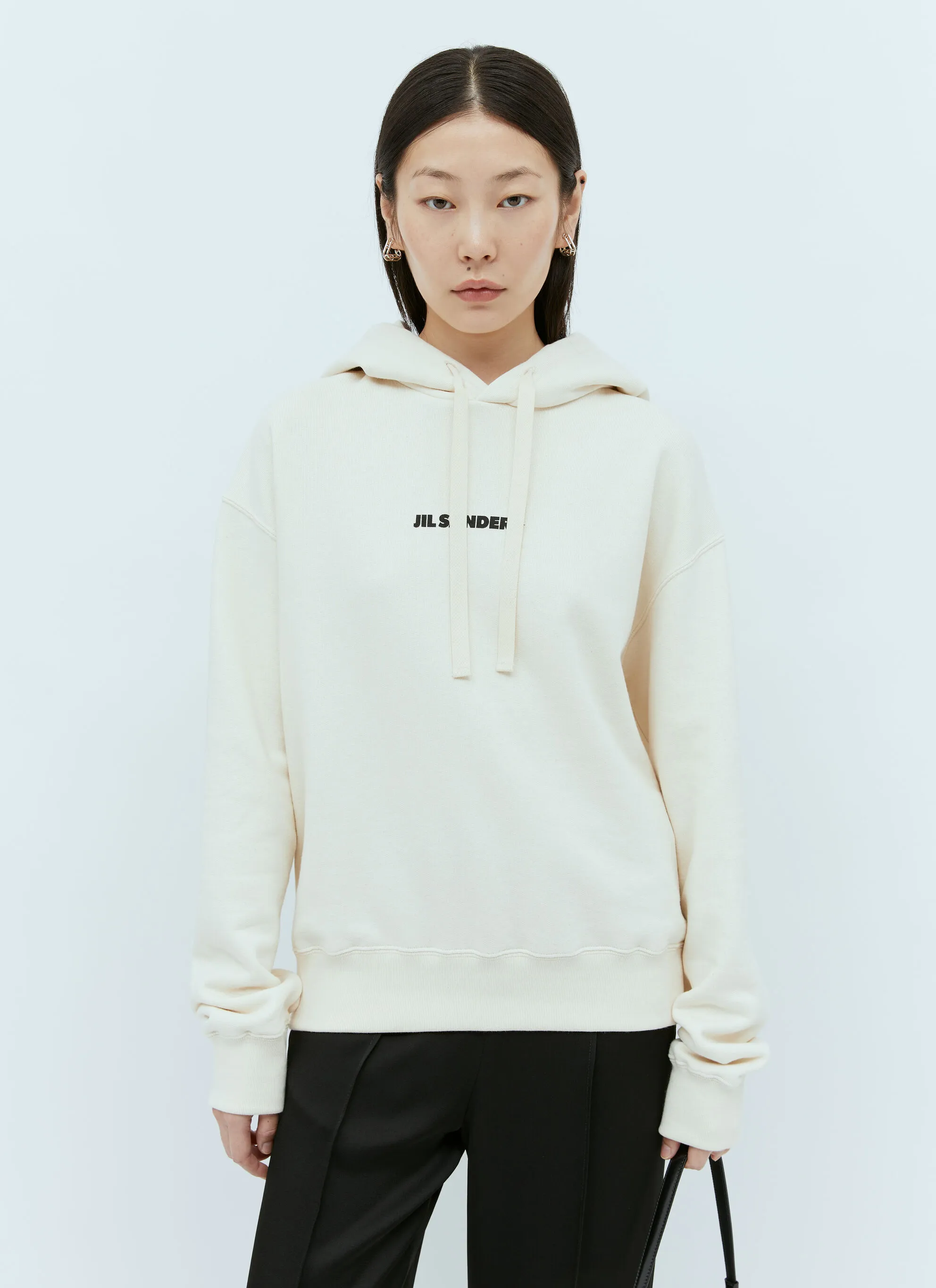 Jil Sander  |Long Sleeves Plain Logo Hoodies & Sweatshirts