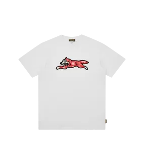 KIRIGAMI FLOCK RUNNING DOG T-SHIRT - OFF WHITE