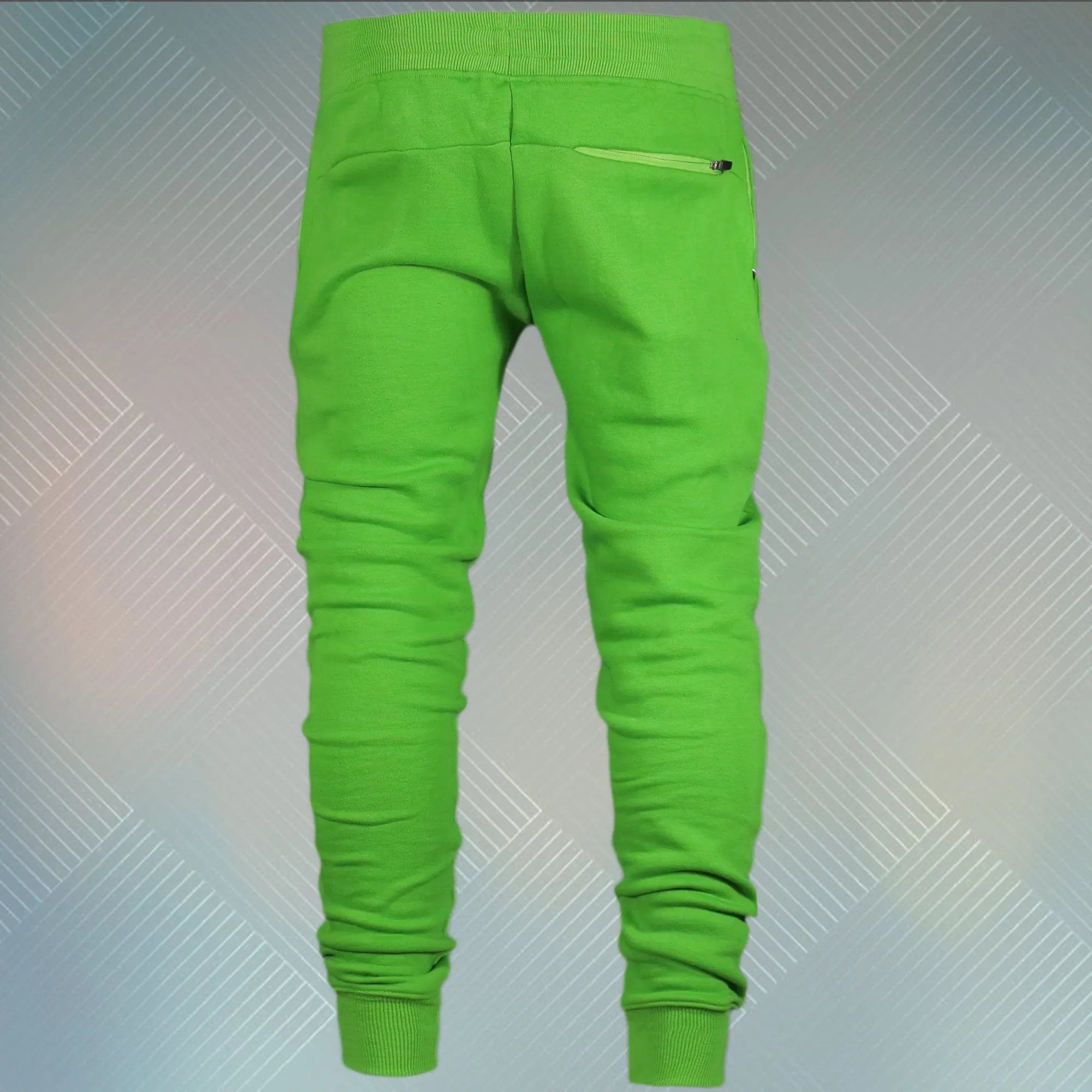 Lime Green Unbasic Fleece Stash Pocket Sunset Park Tapered Jogger Pants | Fleece Lime Green Sweatpants