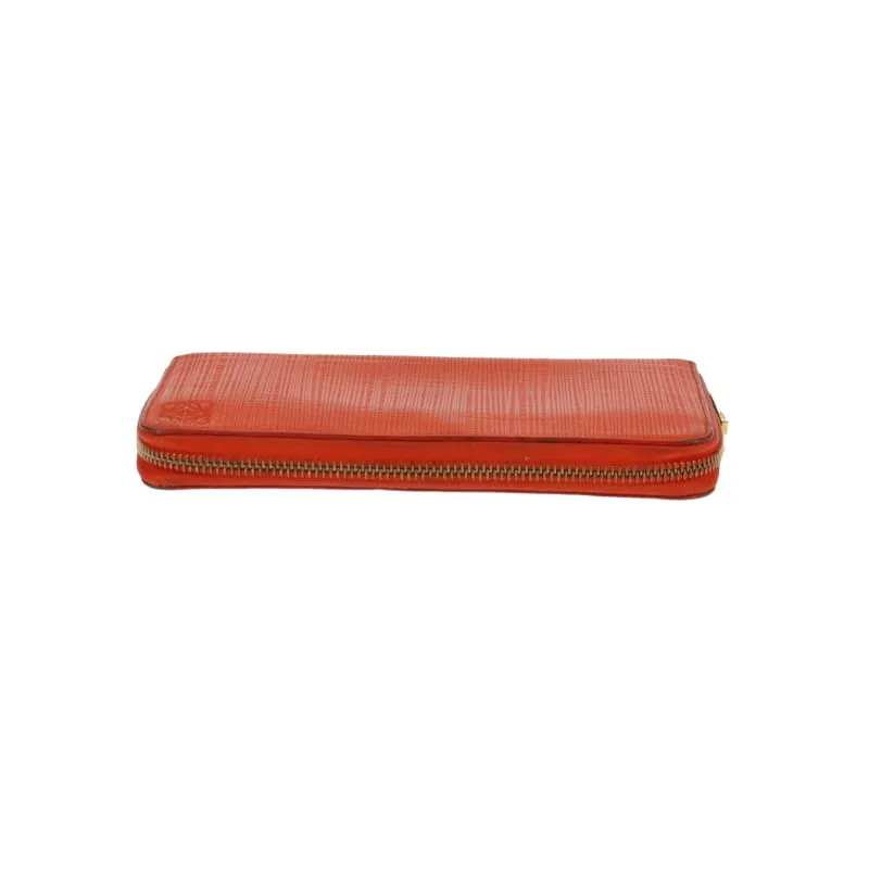 Loewe Orange Texture Leather Wallet Zip Around