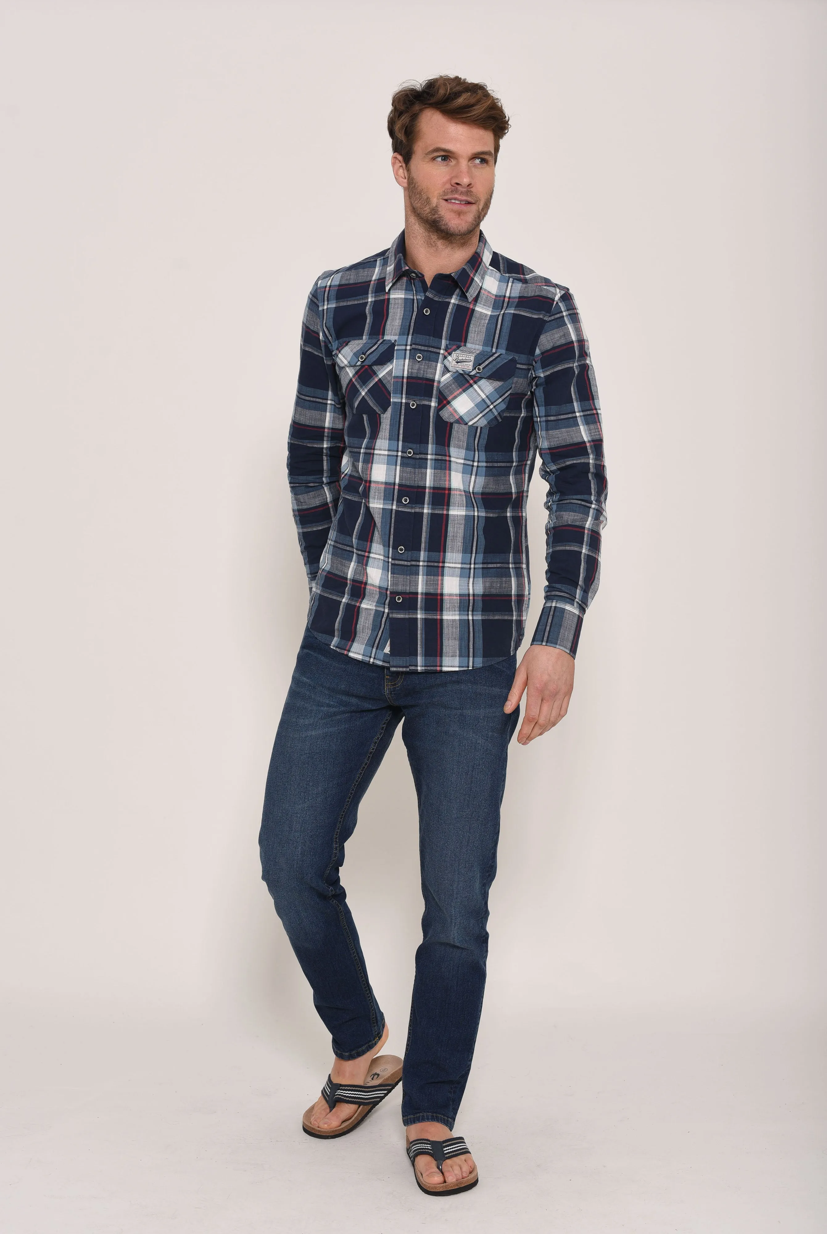 Long Sleeve Shirt Blue Check