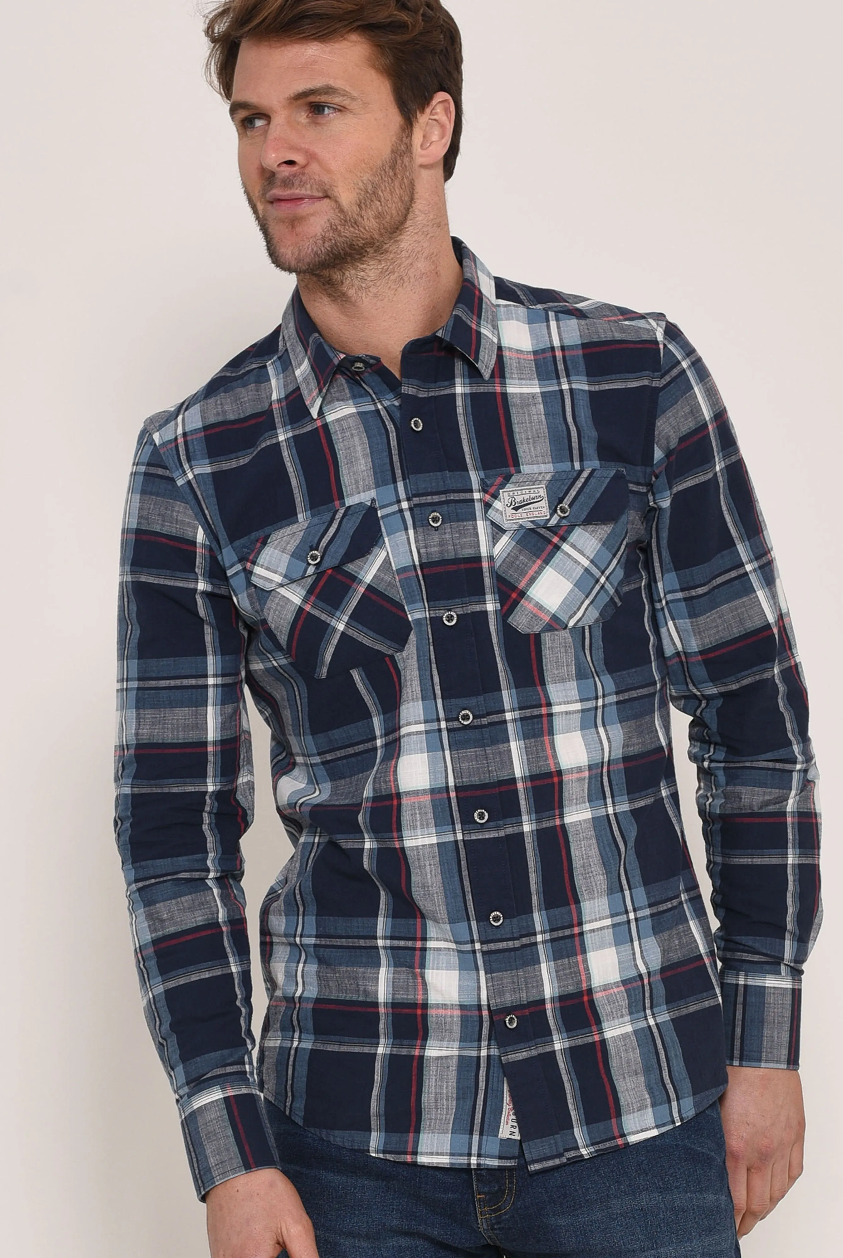 Long Sleeve Shirt Blue Check