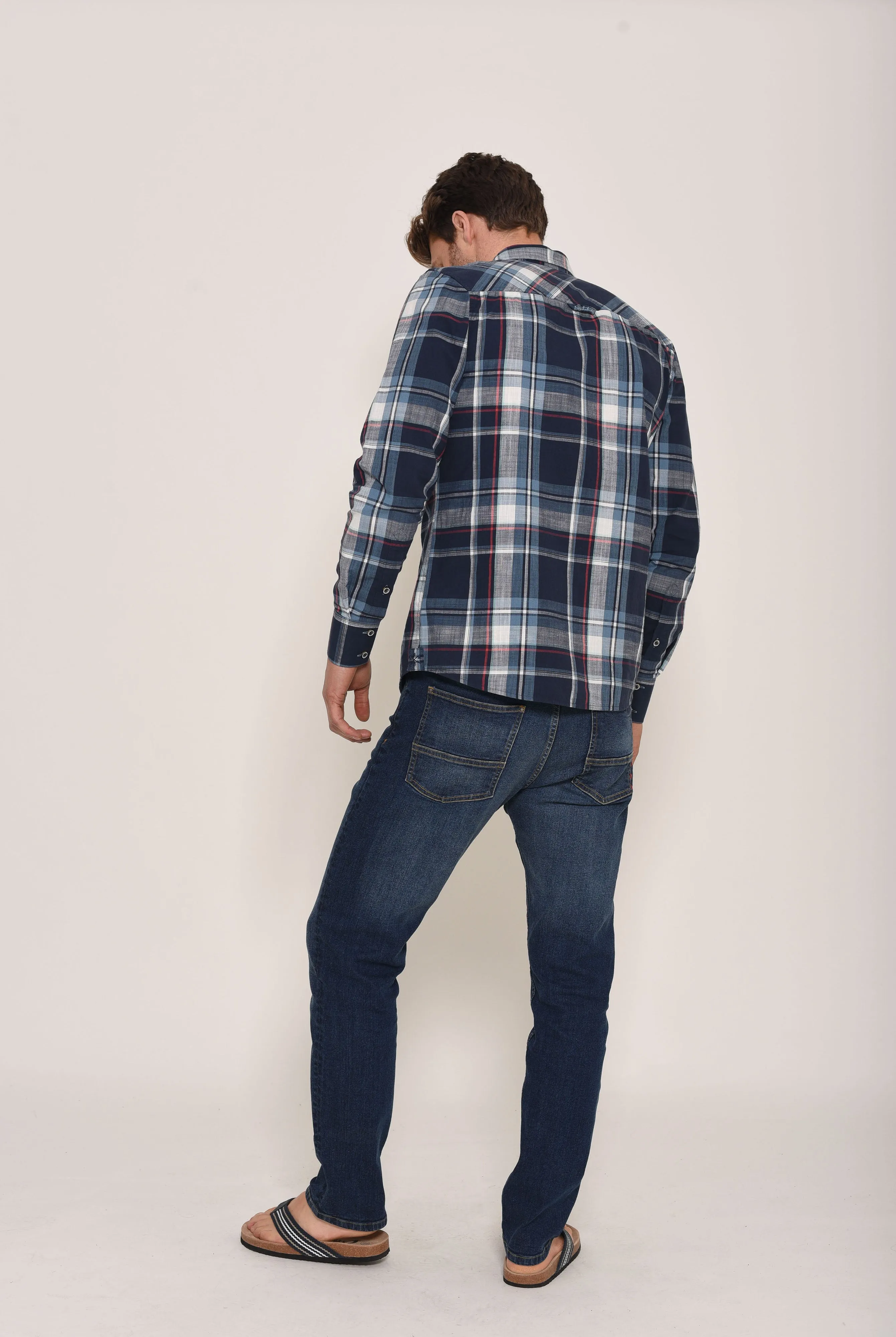 Long Sleeve Shirt Blue Check