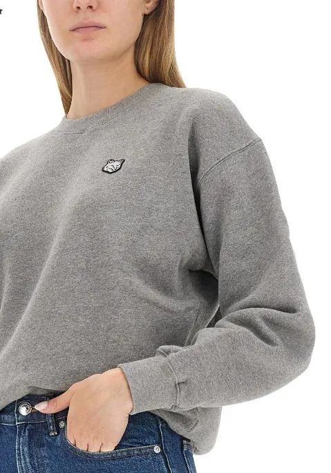 MAISON KITSUNE  |Crew Neck Long Sleeves Plain Cotton Logo