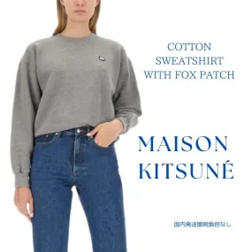 MAISON KITSUNE  |Crew Neck Long Sleeves Plain Cotton Logo