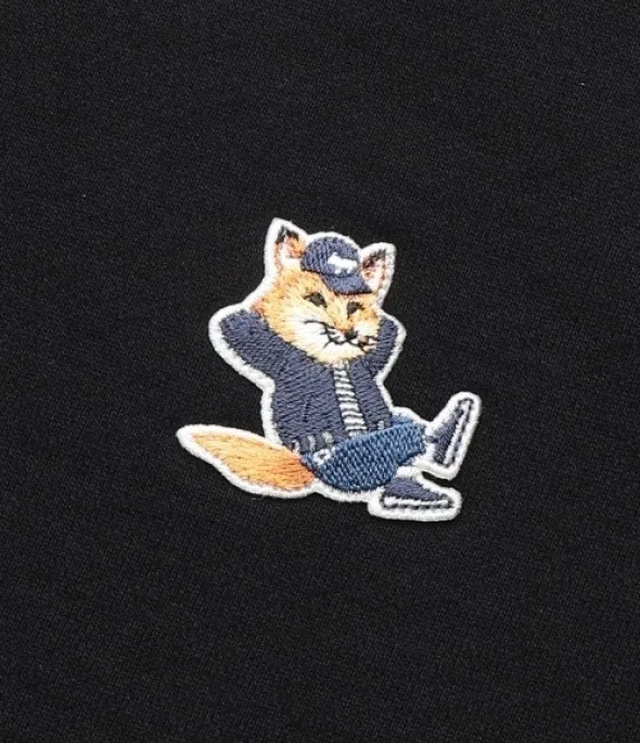 MAISON KITSUNE  |Long Sleeves Plain Cotton Logo Hoodies & Sweatshirts