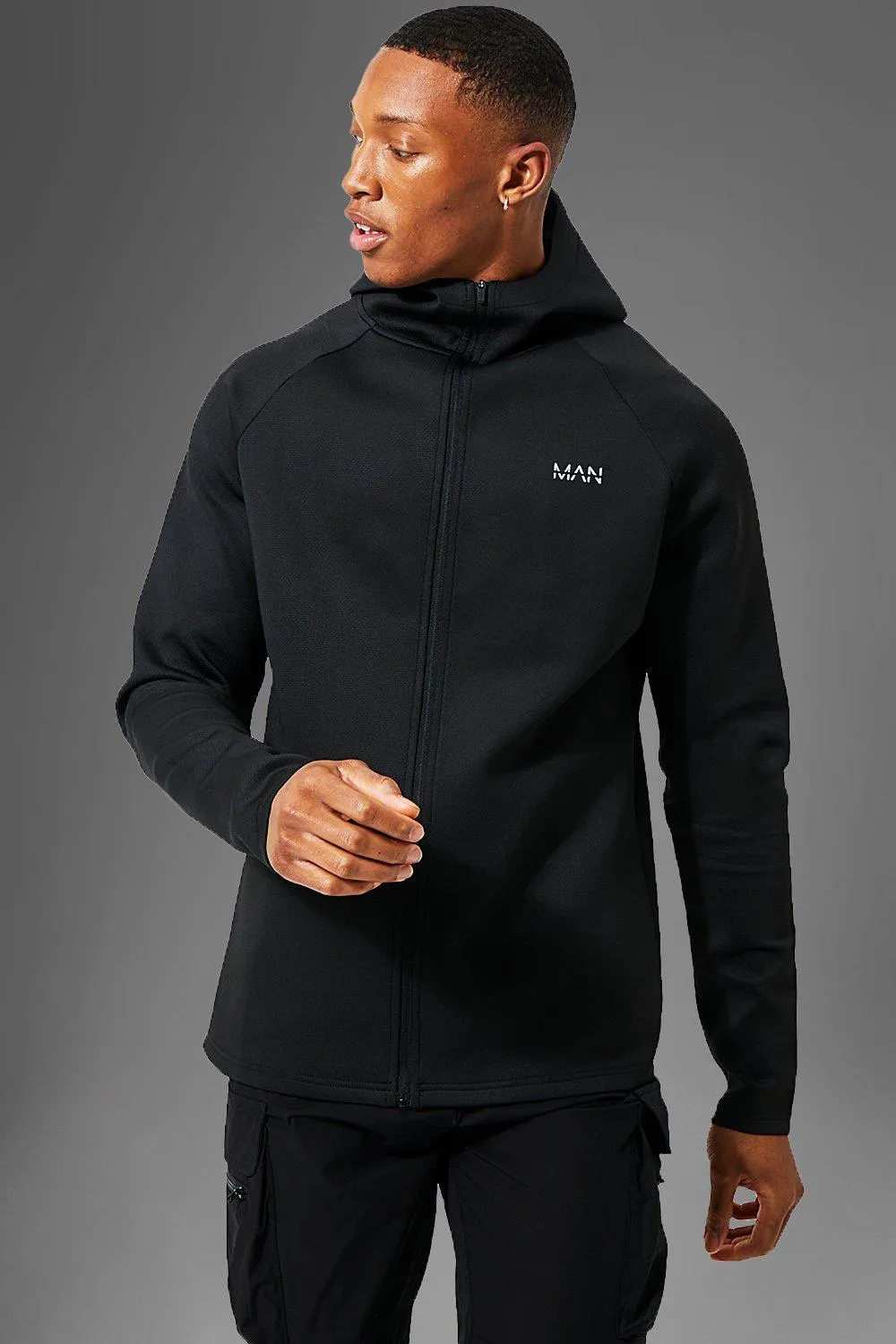 Man Active Precision Zip Through Hoodie