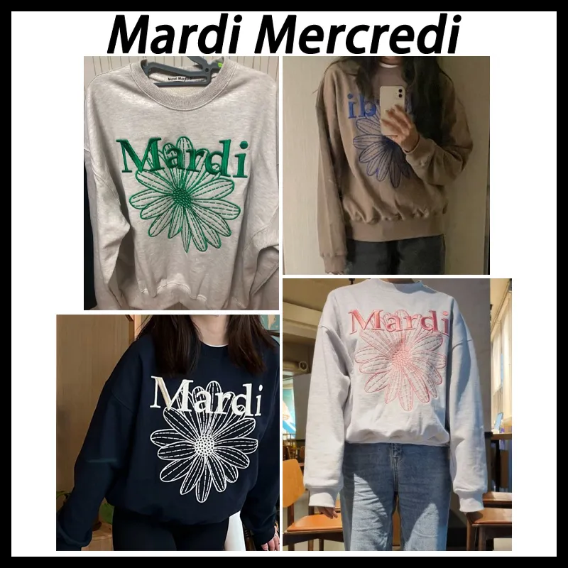 Mardi Mercredi  |Unisex Sweat Street Style Cotton Logo