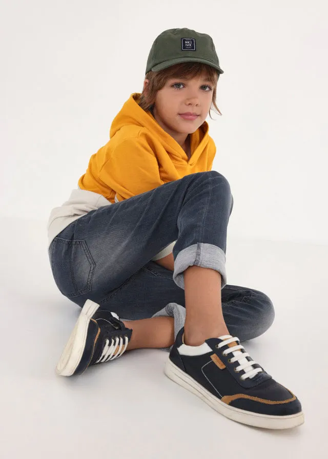 Mayoral Soft denim pants for teen boy - Dark Grey