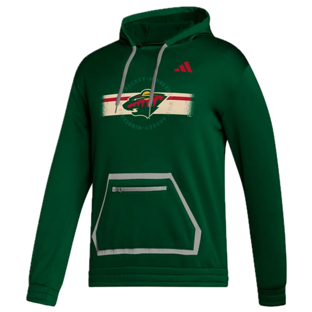 Minnesota Wild adidas Green Jersey Stripe Hoodie