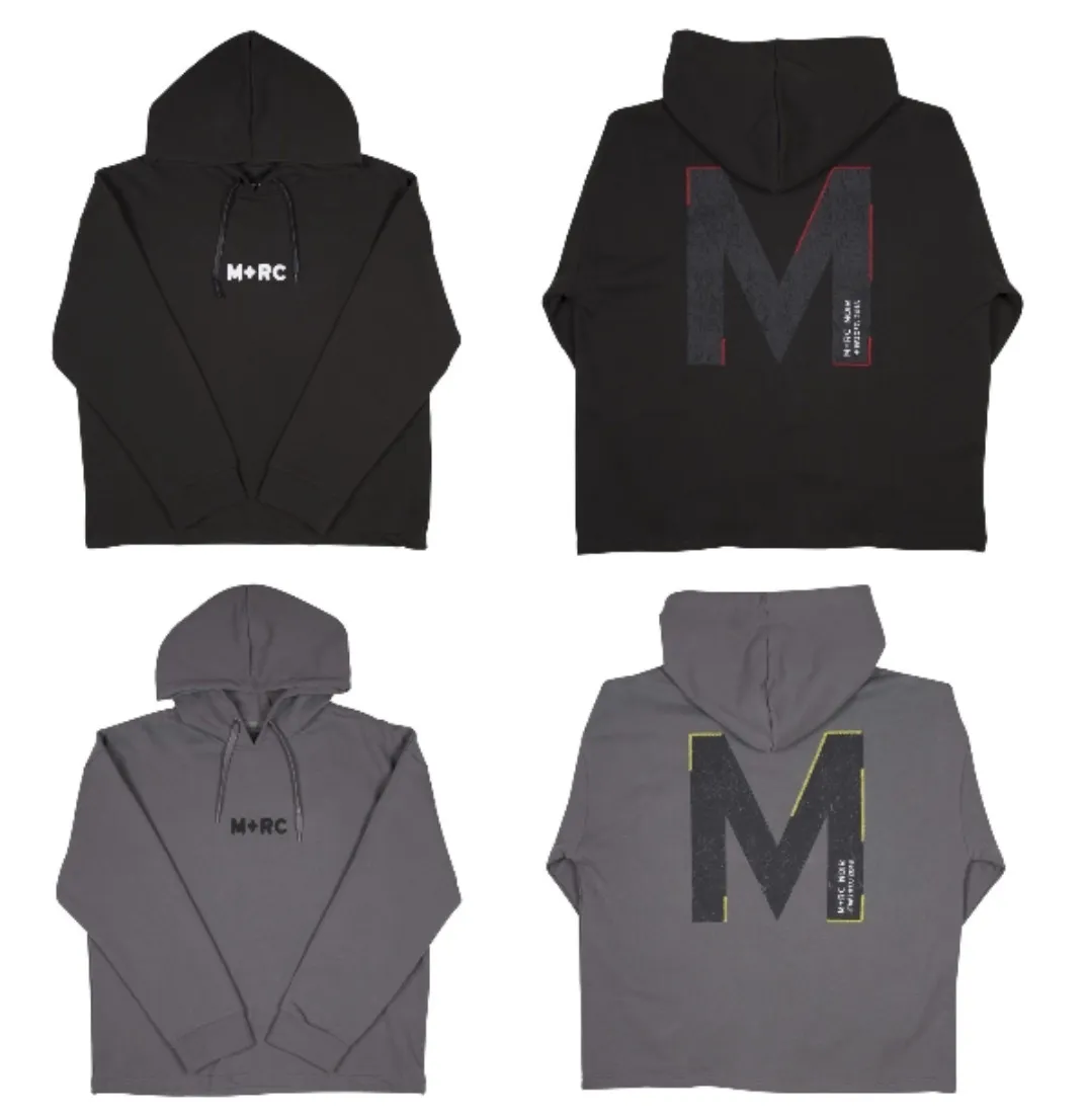 MRC NOIR  |Unisex Street Style Plain Cotton Oversized Logo Hoodies