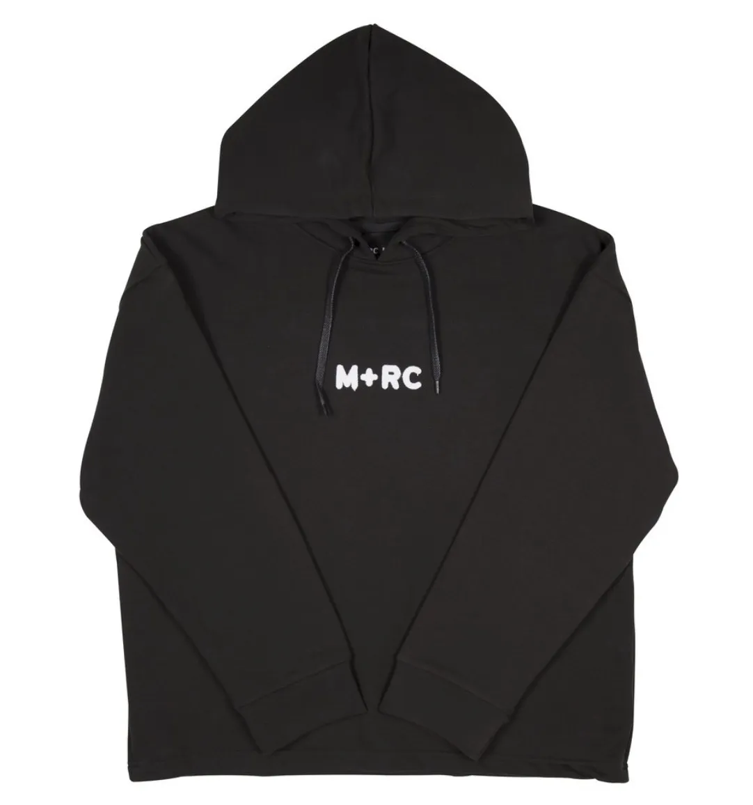 MRC NOIR  |Unisex Street Style Plain Cotton Oversized Logo Hoodies