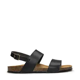 Nae Vegan Zander Unisex Three Strap Sandals- Black