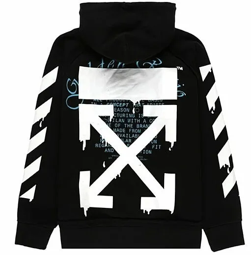 Off-White  |Street Style Long Sleeves Cotton Logo Skater Style Hoodies