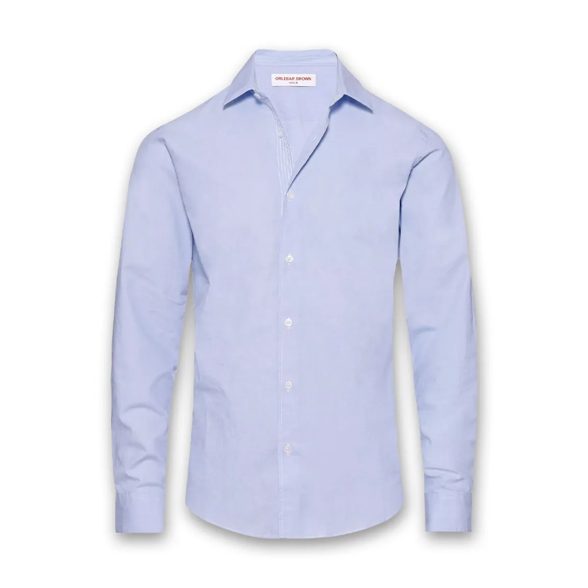 Orlebar Brown - Giles Chainstitch Shirt in Ice Blue/White