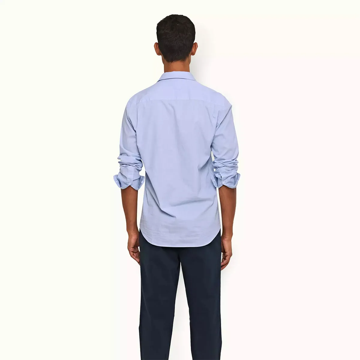 Orlebar Brown - Giles Chainstitch Shirt in Ice Blue/White