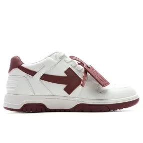 Out of Office Calf Leather - White/Burgundy