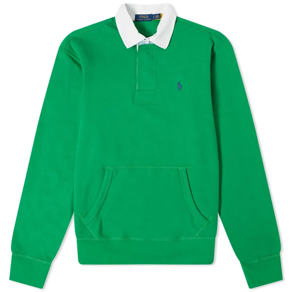 Polo Ralph Lauren Kangaroo Pocket Jersey Rugby ShirtGOLF GREEN