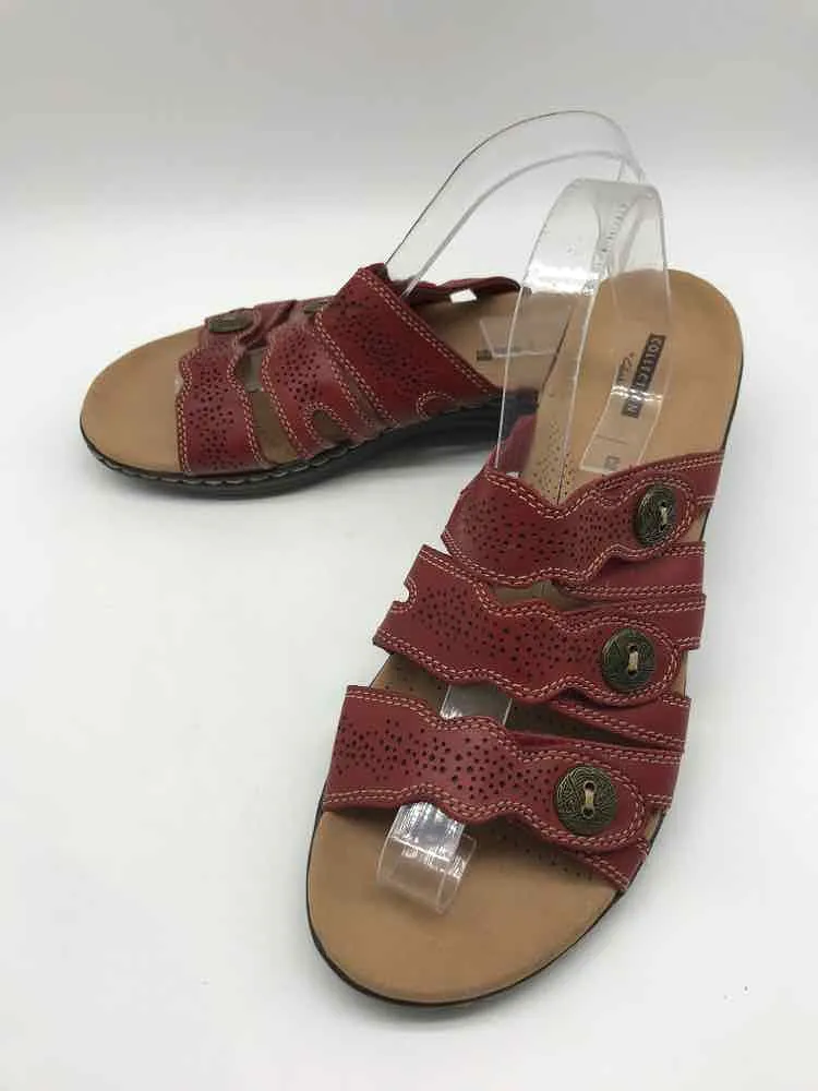 Pre-Owned Clarks Red Size 10 Strappy Sandals