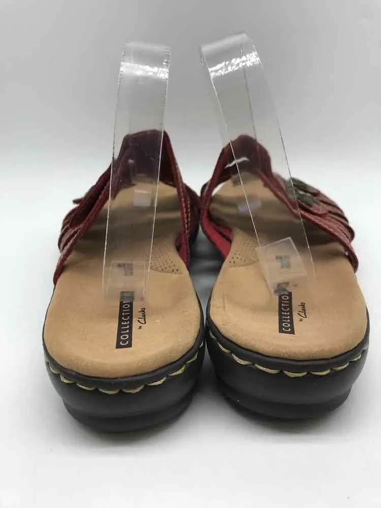 Pre-Owned Clarks Red Size 10 Strappy Sandals