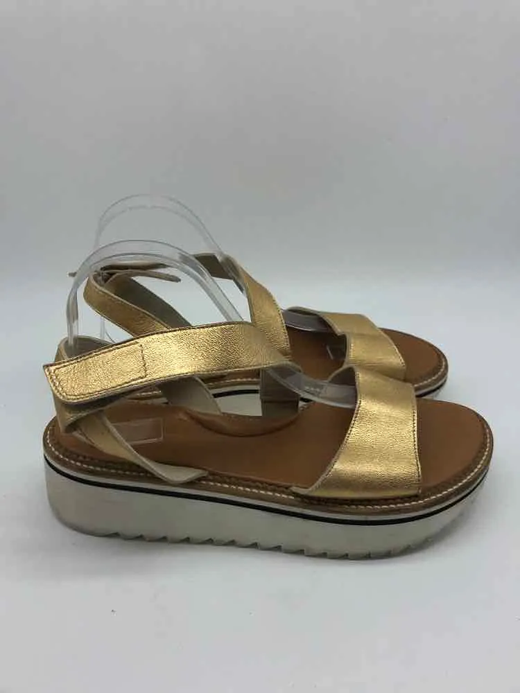 Pre-Owned Paul Green Gold Size 9.5 Ankle Strap Sandals