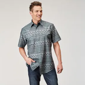 Roper Men's Grey River Aztec Short Sleeve