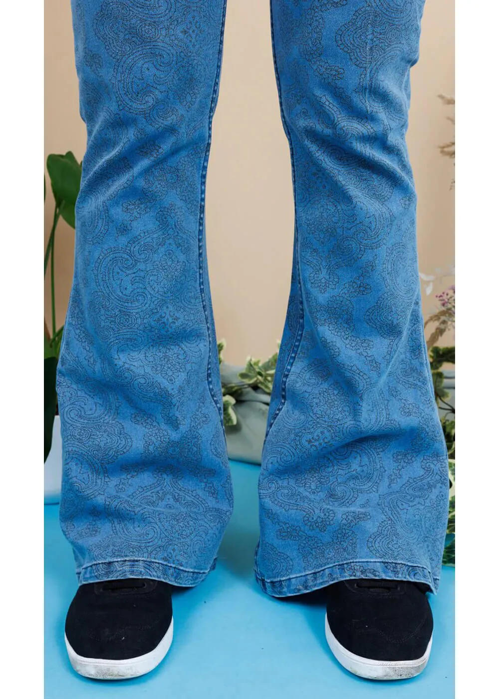 Run & Fly Men's Hendrix Stone Wash 70's Flare Pants Denim