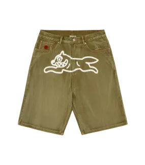 RUNNING DOG DENIM SHORTS - GREEN