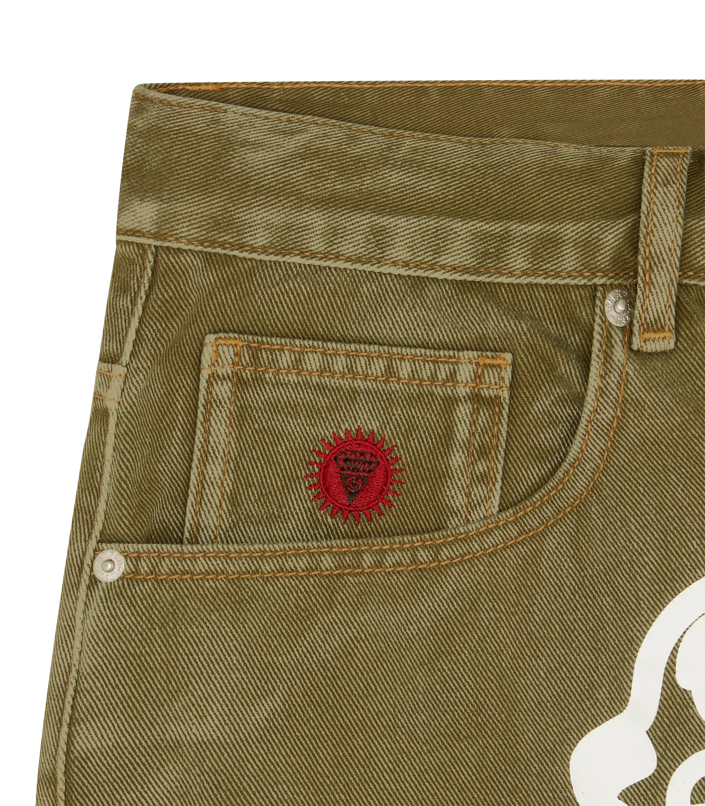 RUNNING DOG DENIM SHORTS - GREEN