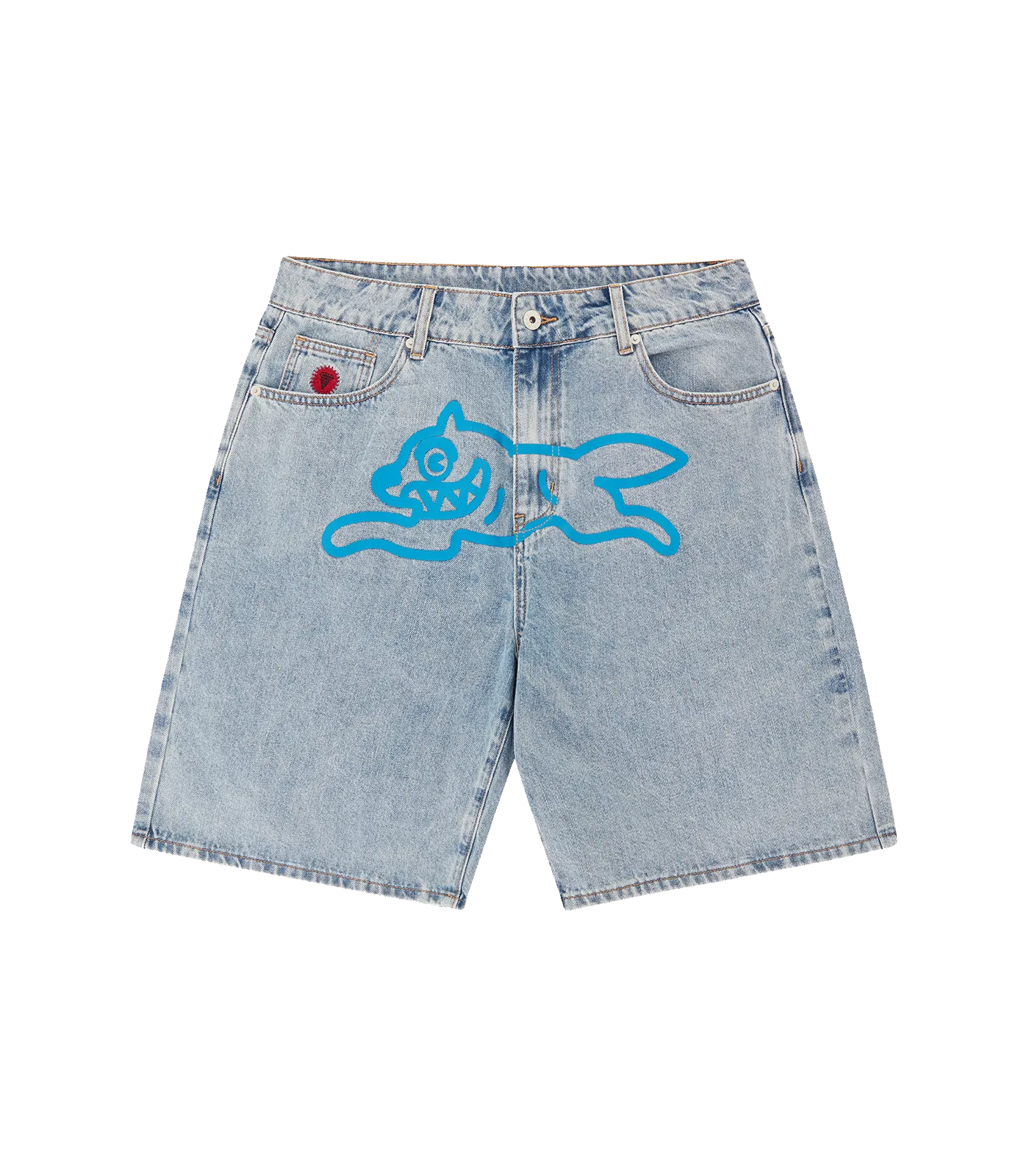 RUNNING DOG DENIM SHORTS - HEAVY WASH BLUE