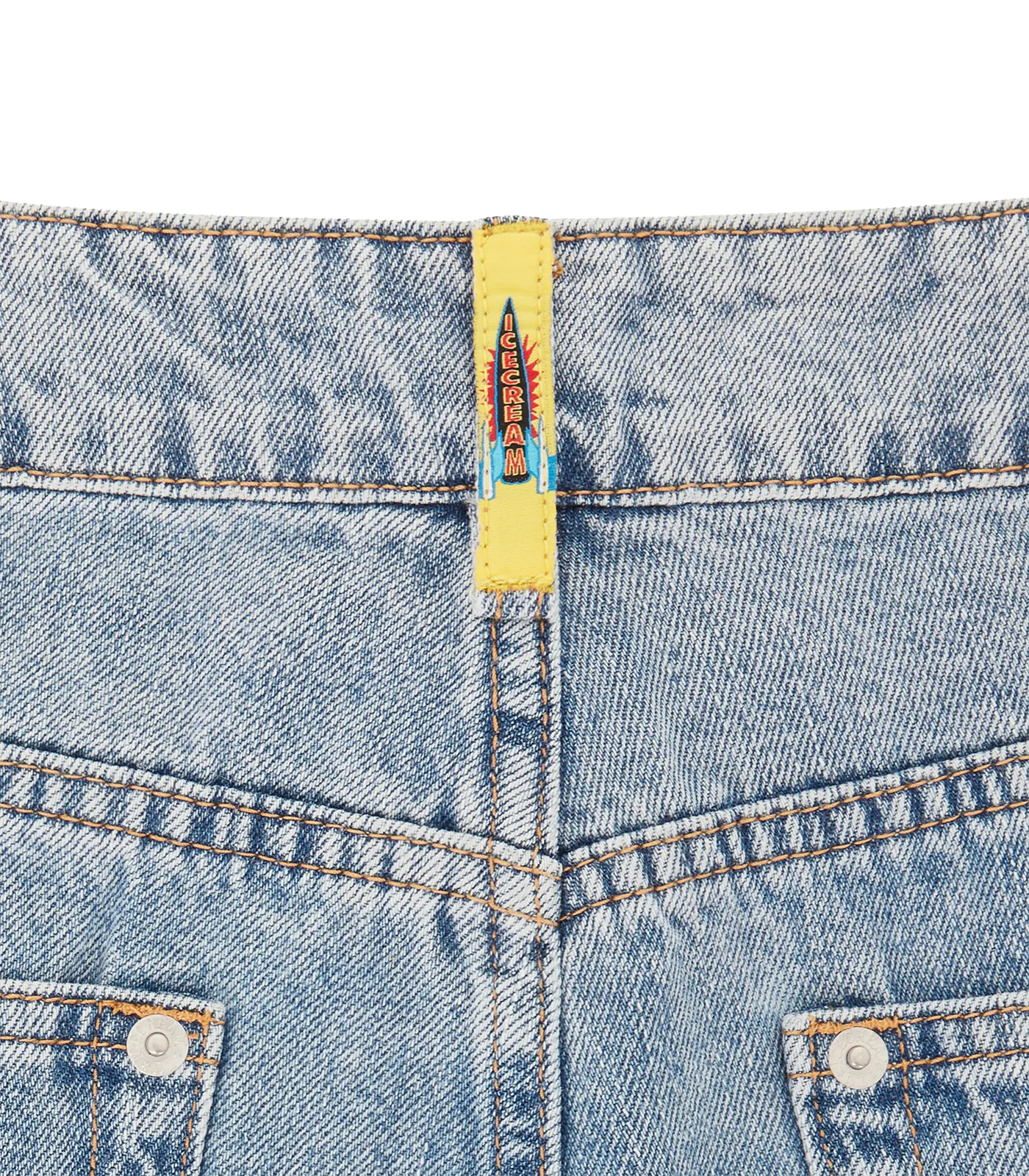 RUNNING DOG DENIM SHORTS - HEAVY WASH BLUE