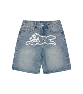 RUNNING DOG DENIM SHORTS - WASHED BLUE