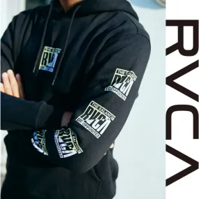 RVCA  |Unisex Street Style Bi-color Long Sleeves Logo Hoodies