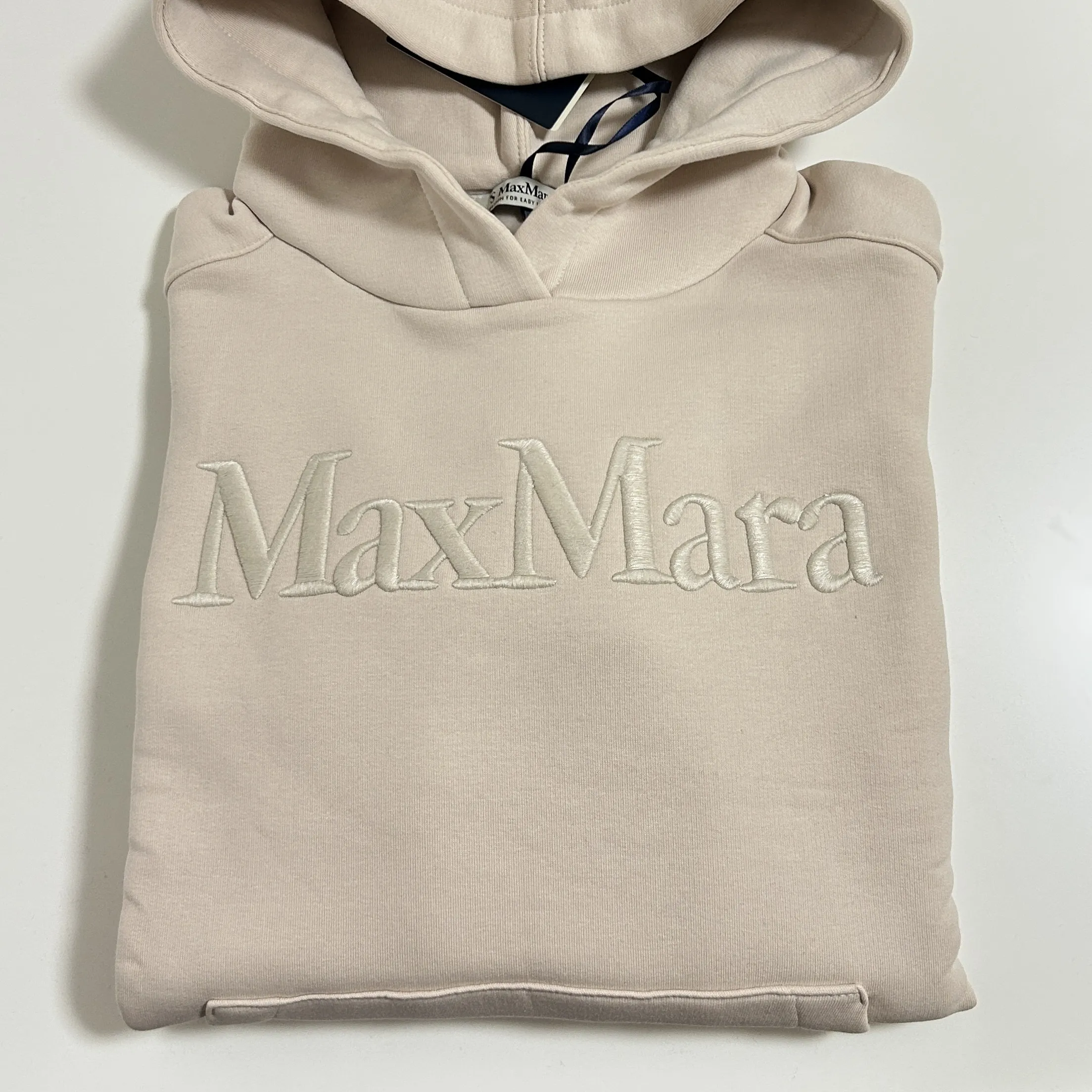 S Max Mara  |Long Sleeves Cotton Logo Hoodies & Sweatshirts