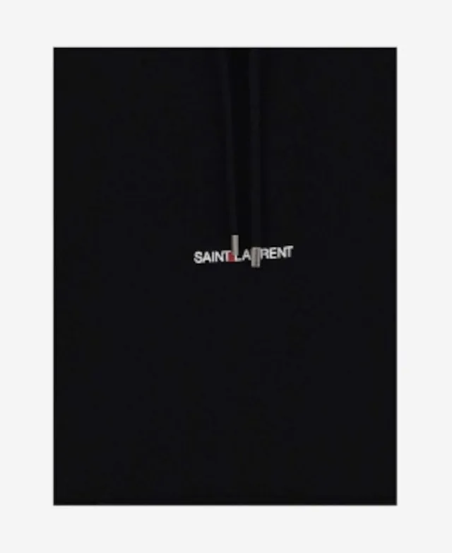 Saint Laurent  |Long Sleeves Plain Cotton Logo Hoodies & Sweatshirts